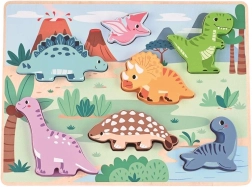 Puidust 3D pusle dinosaurustega