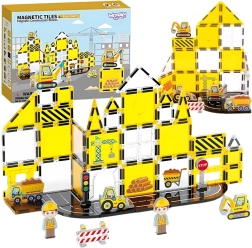 Magnetilised ehitusklotsid 7,5 cm – STEAM ehitusplatsi komplekt, 47 osa Woopie