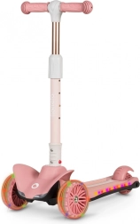 Children's three-wheel scooter with LED LIONELO Timmy Pink Rose