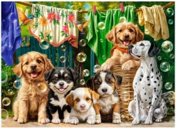 Castorland puzzle Puppies, Laundry and Bird Frolic 100 pieces
