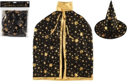 Laste nõiakübar ja keep must-kuldne, läbimõõt 38 cm