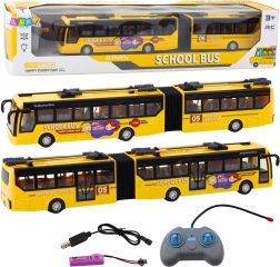 Remotely Controlled School Trolleybus Articulated 1:32 Yellow