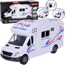 Valge haagissuvila tulede ja helidega