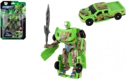 Transforming car to robot 14 cm – green plastic model