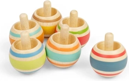 Värviliste triipudega puust vurr