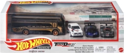 Hot Wheelsi premium-komplekt: 3 mudelautot koos meeskonna veokiga
