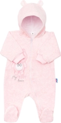 Baby suede hooded jumpsuit New Baby Sweetheart pink