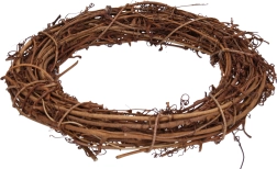 Decorative rattan wreath, 20 cm diameter