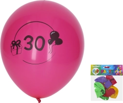 Täispuhutavad õhupallid 30 cm numbriga 30 – komplekt 5 tk