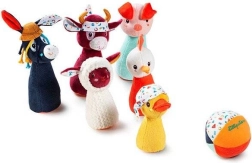 Lilliputiens pehmed keeglid farm – kellukesega pall 12 k+