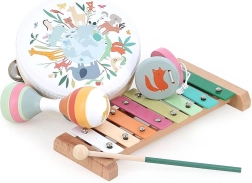 Vilac wooden music set Animals of the World by Sarah Betz