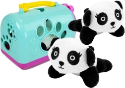 Mini plüüsist panda kaasaskantava karbiga