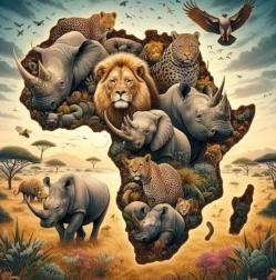 Teemandimaal „Aafrika“ 30 × 40 cm