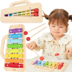 Wooden xylophone for children with rainbow keys VIGA