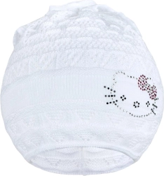 Kootud müts-sall New Baby kiisuke valge 104 (3–4 aastat)