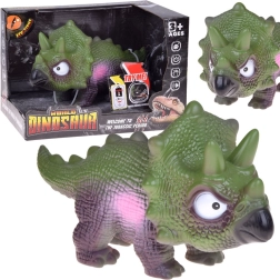 Interaktiivne kummist triceratops heliga