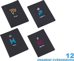 Zodiac Notebook 18.5x25.5 cm with 26 Black Lined Pages