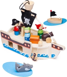 Bigjigs Toysi puidust piraadilaev tarvikutega
