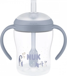 NUK Perfect Match harjutuslutipudel silikoonist joogitoruga 150 ml, pingviin