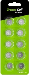 CR1620 liitiumnööppatareid 3V 70 mAh – 10 tk GREEN CELL