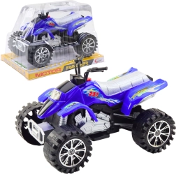 Off-road kids’ quad with pull-back drive, blue