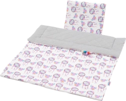 Kahepoolne velvetist vankrikomplekt New Baby – hall unenäopüüdja motiiv
