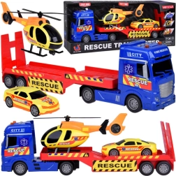 Rescue Set: Truck, Helicopter, and Car