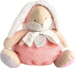 Roosa jänku-doudou pidžaama hoiuruumiga 38 cm