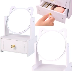 Mini tualettpeegel puidust sahtliga, valge