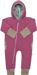 Soojustatud kevadine kapuutsiga kombinesoon New Baby Spring roosa-lilla