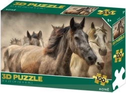 3D puzzle – horses, 100 pieces