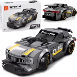 Tehniline ehituskomplekt sportauto, hõbedane, 174 detaili kleepsudega