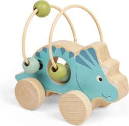 Triceratops on wheels with a bead maze