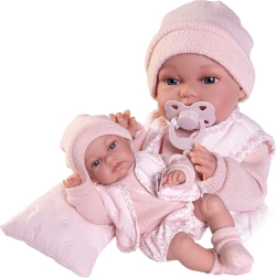 Realistic baby doll with motion function and soft fabric body 34 cm