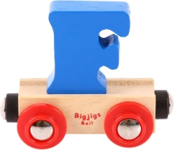 Bigjigs Rail puidust vagun tähega F