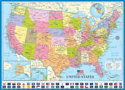Pusle EUROGRAPHICS USA poliitiline kaart 1000 tükki