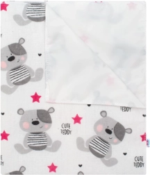 Veekindel flanellist alus New Baby Cute Teddy roosa