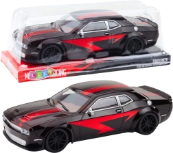 Mehaanilise ajamiga sportauto must-punane