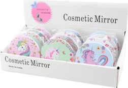 Round mirror with a unicorn motif