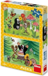 Dino pusle Krtek – Pidu 2×48 tükki