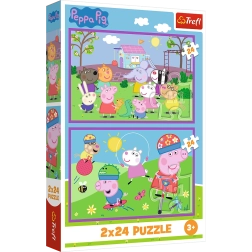 Puzzle 2x24 Peppa on the Playground - Peppa Pig
