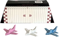 Toddleroad Hangar Marble – set of 3 ergonomic silicone airplanes with functional box