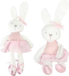 Roosa kleidiga kaisujänku 42 cm