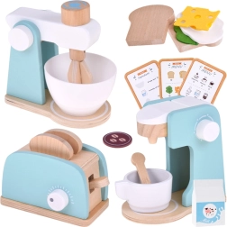 Jokomisiada wooden set for a kids’ kitchen – toaster, coffee maker and mixer with accessories