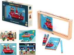 Vilac Wooden 4D Puzzle Transport Vehicles