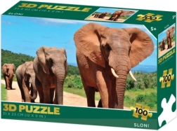 3D pusle – elevandid, 100 tükki