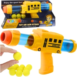 Foam Ball Blaster Yellow School Bus, 6 pcs