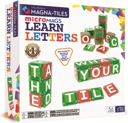 MAGNA-TILES microMAGS Magnetic Building Set with Letters, 56 Pieces