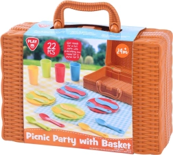 Laste piknikukorv nõudega, 22 osa