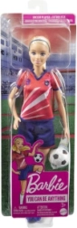 Barbie soccer player in a red jersey